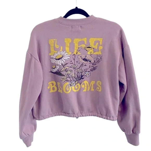 Urban Nation Lavender Life Blooms Graphic Crew Neck Sweatshirt - Picture 7 of 12